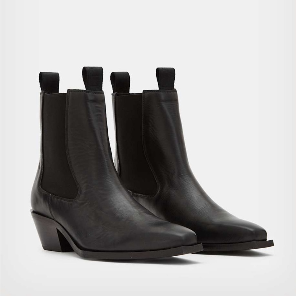 Allsaints Vally Black Leather Boots